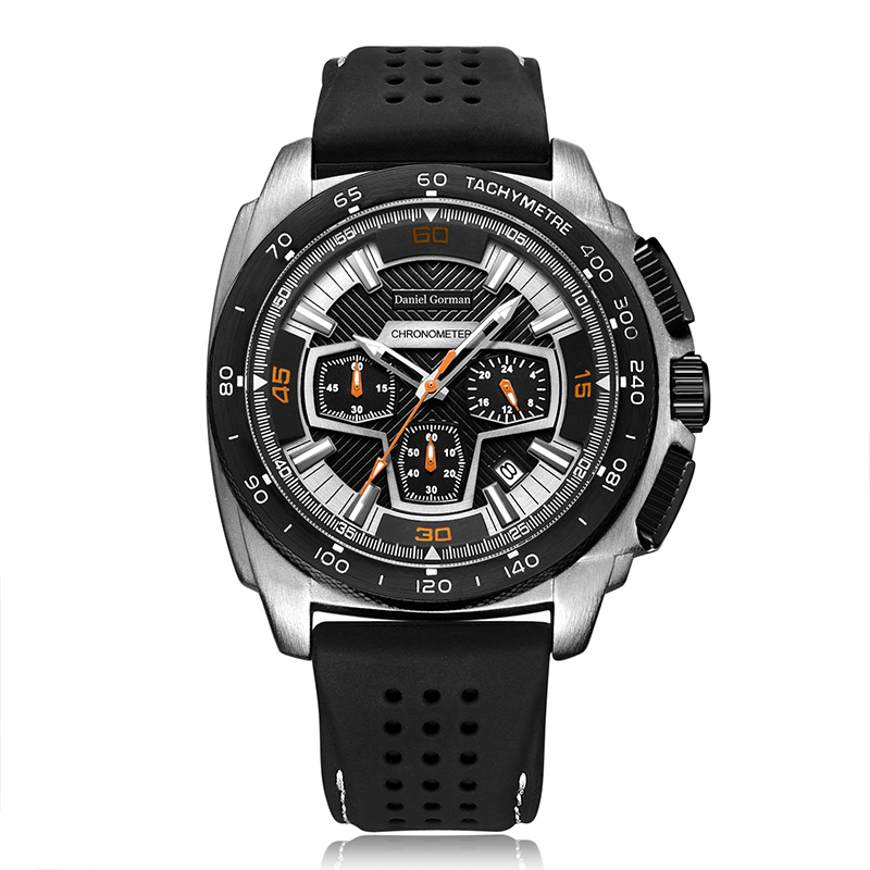 Značka Daniel Gormantop Luxury Sport Watch Men Vojenské hodinky Blue Rubber popruh Automatické vodotěsné hodinky RM2206
